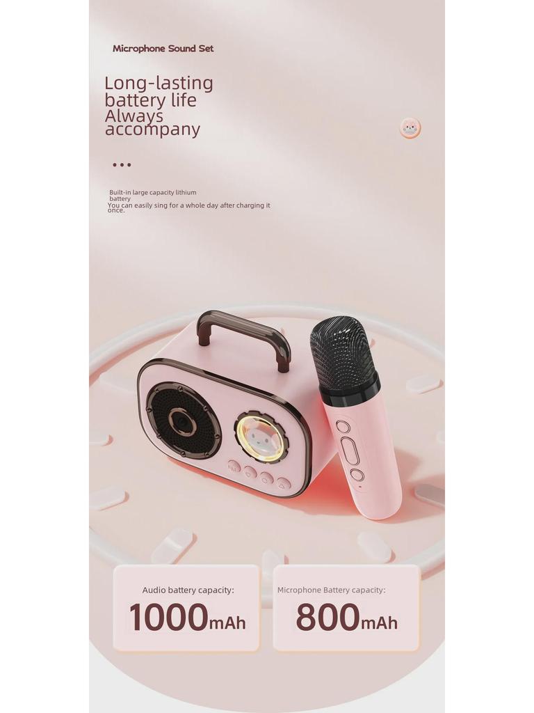 Portable Bluetooth Karaoke Speaker with Dual Microphones for Indoor and Outdoor Use