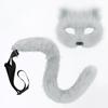 Handmade Plush Cat Mask Tail Set Cosplay Costume Party Dress Up Accessory