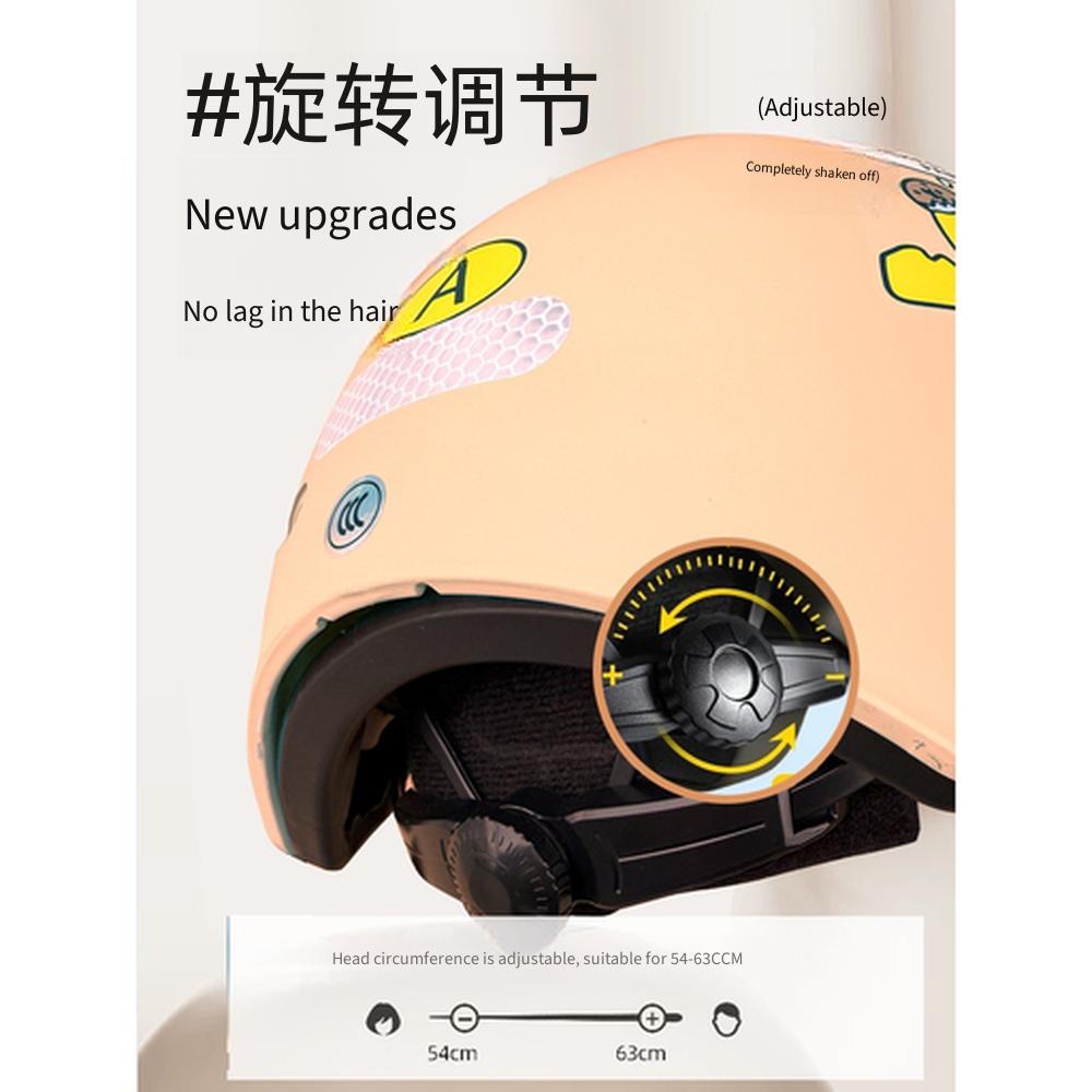 Dual-Visor Half Helmet for Electric Motorcycle Scooter, All-Season Sun Protective Safety Riding Helmet for Men Women