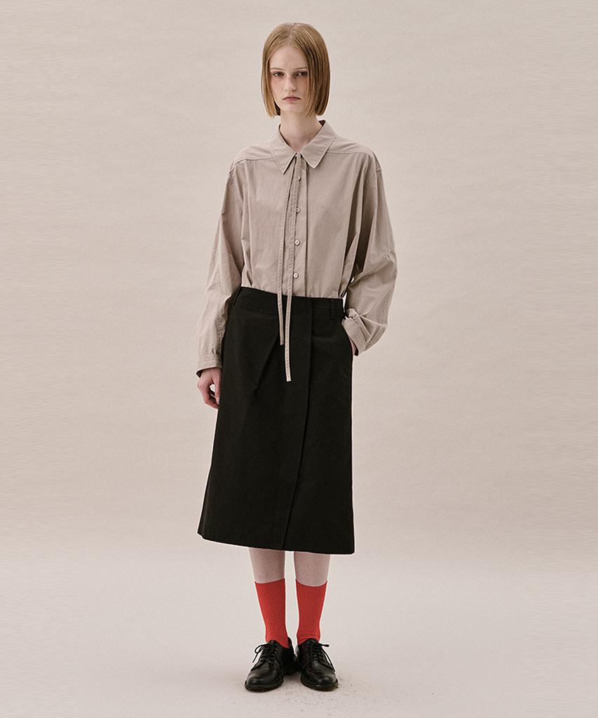 Awi Cotton Flap Skirt_Black