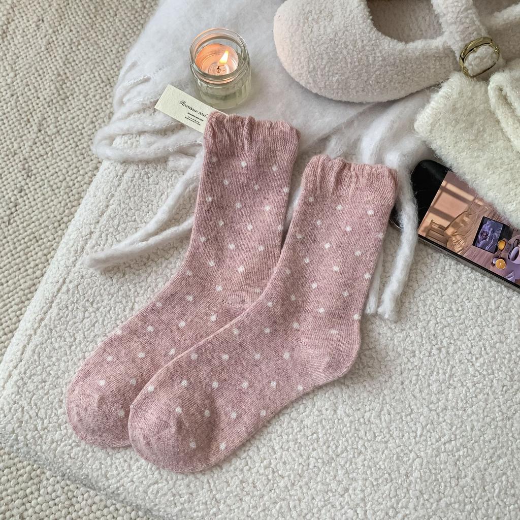 New Product Bubble Sweet Girl Point In The Wild East Gate Wave Pile Socks Wool Socks Children Tube