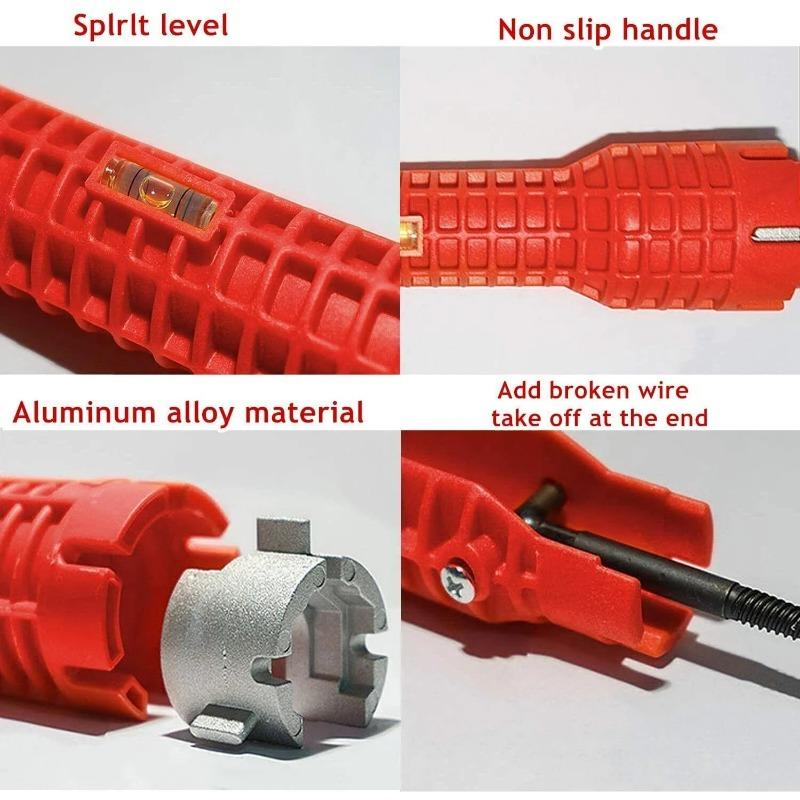 Nastavitelný klíč na umyvadlo 8 v 1 Vodovodní dřezový žlab Kohoutek Matice Nástroj na kohoutek Klíč do koupelny Koupelnový klíč, nástroj pro instalaci sanity, domácí použití