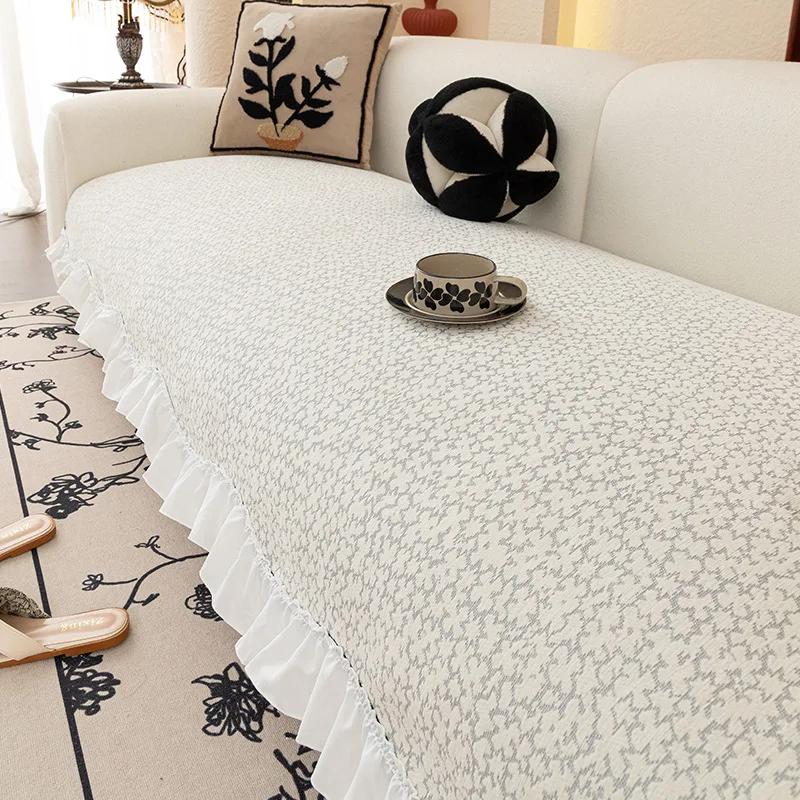 Французский антикварный диван с юбкой подушка 2025 новый стиль легкая роскошь высокий класс прямой ряд чехол на четыре сезона 90x90cm 9539₽