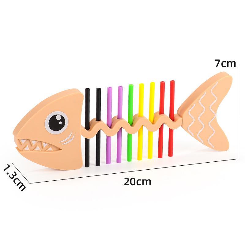 Fish Bone Matching Toy Montessori Color Sorting Educational Game Non-Toxic Fine Motor Skill Toy for Preschool Toddlers