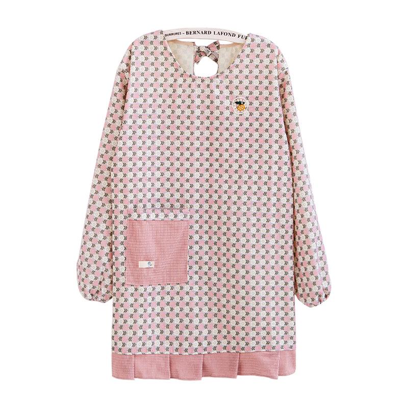 2023 Women's Long Sleeve Printed Kitchen Apron - Oil-Proof Fashion Smock for Cooking