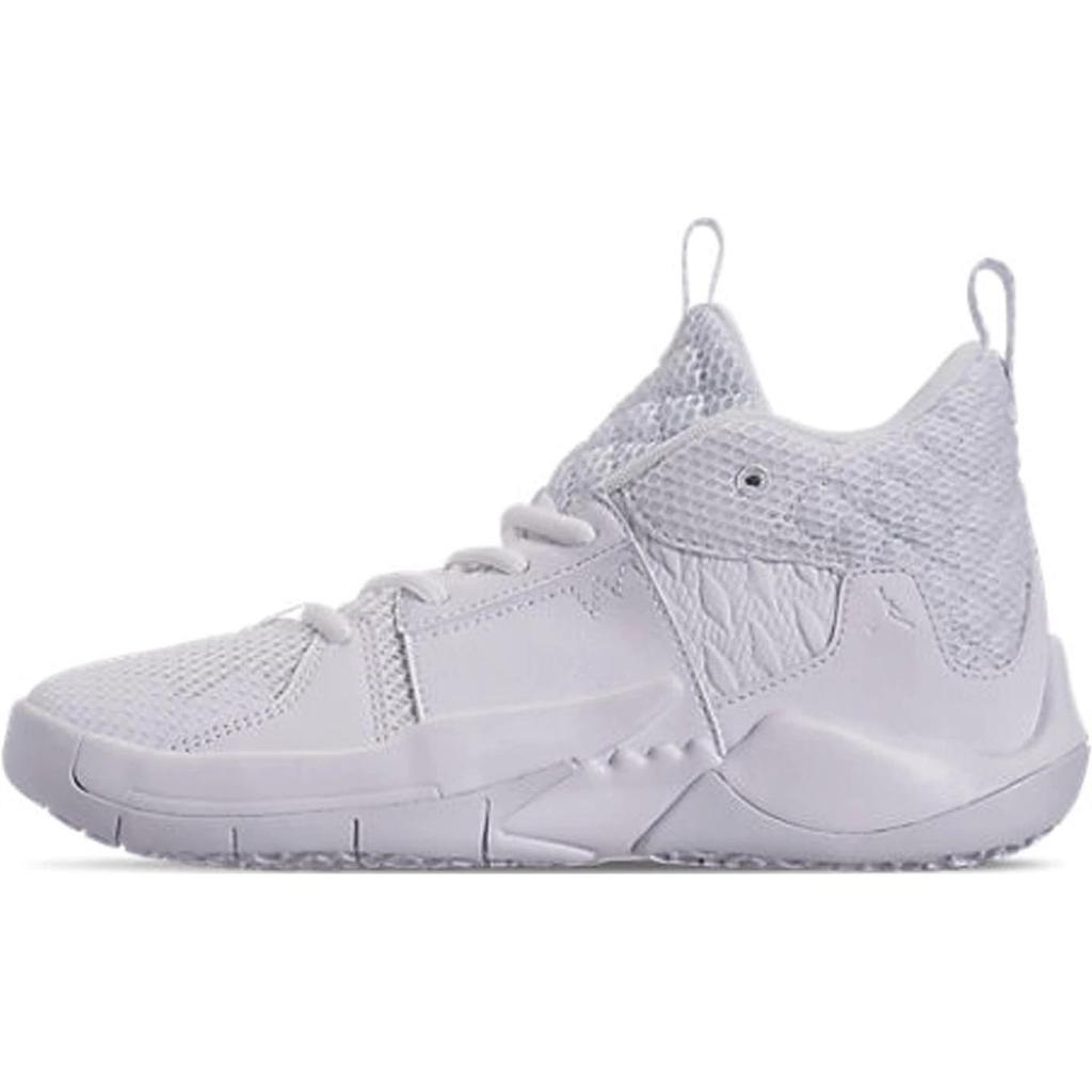 Jordan Why Not Zer0.2 Slip Resistant Abrasion Resistant Mid Top Children's Basketball Shoes White AT5719-101