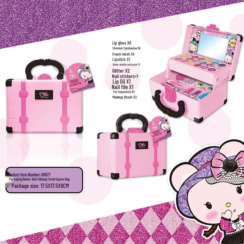 Jieyani Princess Makeup Set for Kids - Pretend Play Kit with Lipstick and Nail Polish