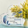 Memorial Keepsake Gift for Loss of Mom - Sympathy Bereavement Gift with Heaven Memory Poem & Angel Wings Design - Heart-Shaped Table Centerpiece 