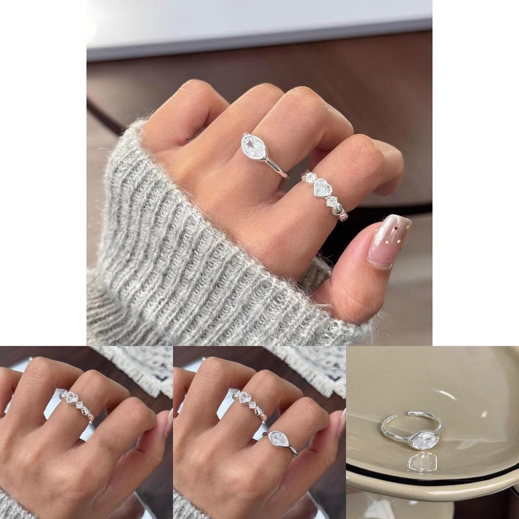 Elegant Korean Inspired S925 Silver Heart Shaped Zirconia Ring For Women Chic Accessory