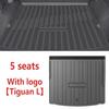 TPE Car Trunk Mat For Volkswagen Tiguan L Pro MK3 2024 2025 2026  LWB 5 Seats Waterproof Anti-dirty Rubber Pads Auto Accessories