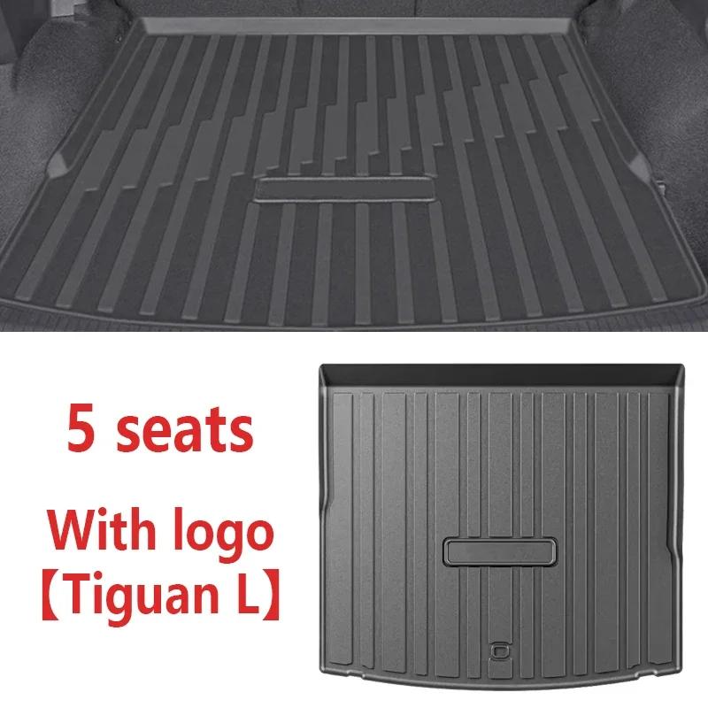 TPE Car Trunk Mat For Volkswagen Tiguan L Pro MK3 2024 2025 2026  LWB 5 Seats Waterproof Anti-dirty Rubber Pads Auto Accessories