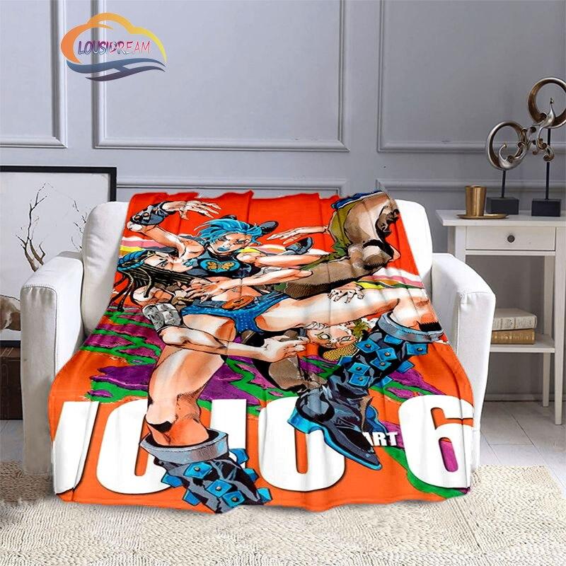 Caricature JoJo’s Bizarre Adventure Stone Ocean Blanket Soft Fleece Throw Blanket Lightweight All Seasons Warm for Couch Quilt