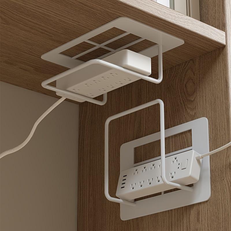 Easy To Install Non Drilling Wall Mounted Router Bracket For Versatile Stylish White Cast Iron Multi-Purpose Storage Rack Shelfs