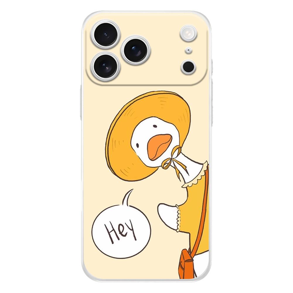 Soft Clear TPU Phone Case For iPhone 17 Air 16E 16 11 15 14 Pro MAX 12 13 7 8 Plus SE Easter Cover Protection Funny Duck