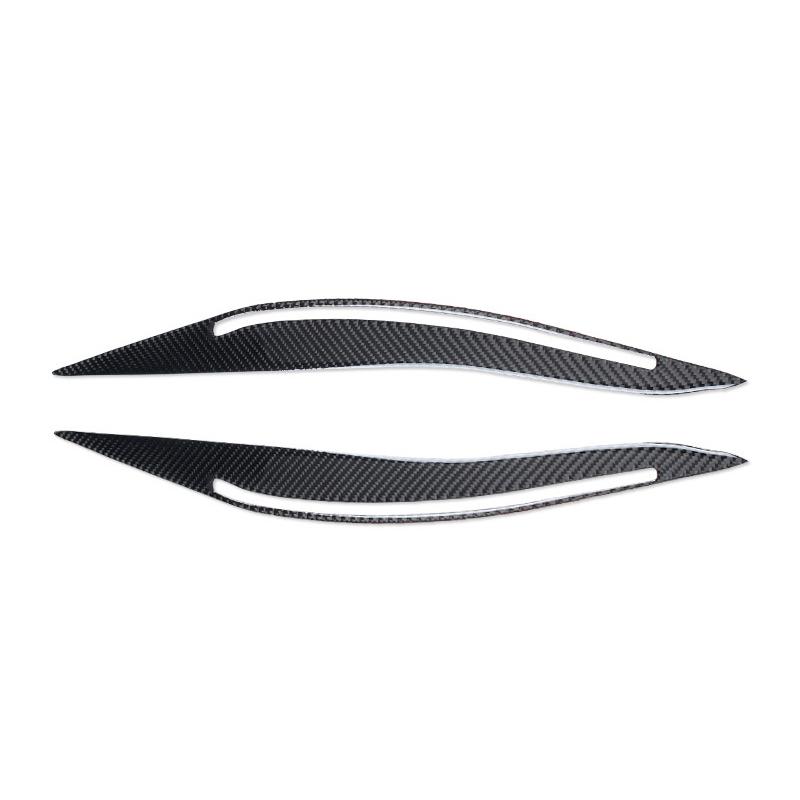 Car Headlight Eyebrow Eyelid Trim Eyebrows Eyelids Lids ABS Eyebrows Carbon Fiber For BMW 5 Series F10 F18 520li 525