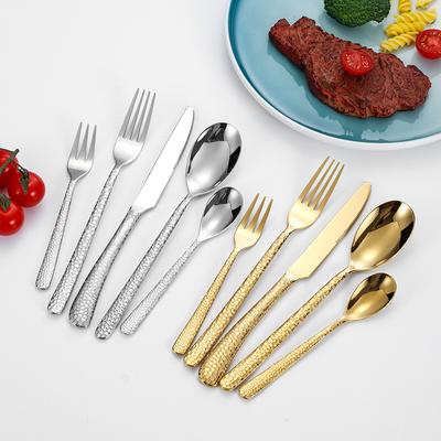 20/30 Stück Luxus Besteck Geschirr Set Edelstahl Tafelbesteck Messer Gabeln Löffel Hammerschlagmuster Griff Spülmaschinenfest Geschenk