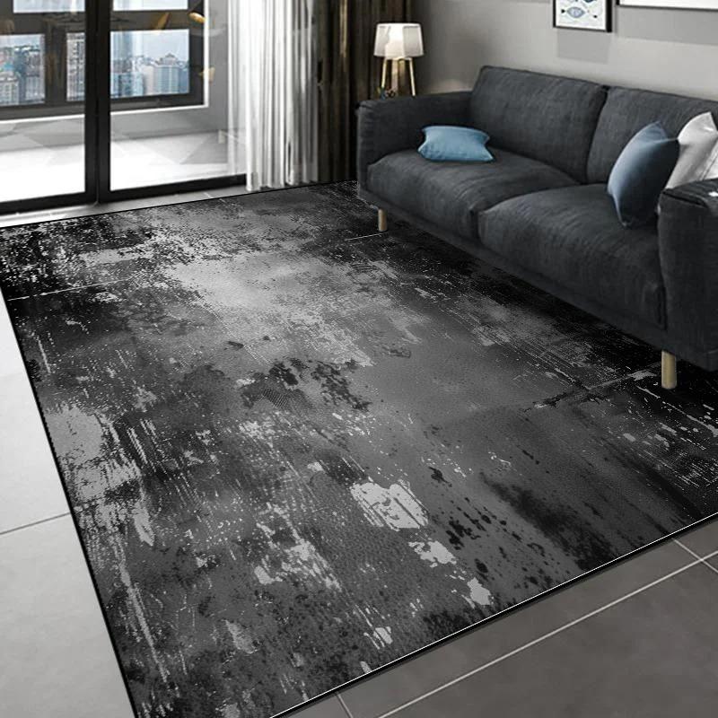 Wasbare Vloerkleden Antislip Modern Abstract Zacht voor Woonkamer Entree Slaapkamer Kinderkamer, Printpatroon, Zwart Grijs Paars