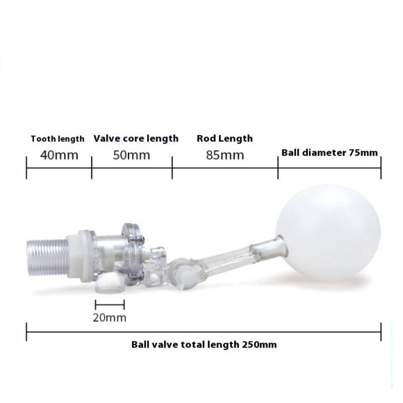 Plastic Floating Ball Valve Fish Tank Water Tank Adjustable Water Inlet Valve Multi Direction Installation Ball Cock