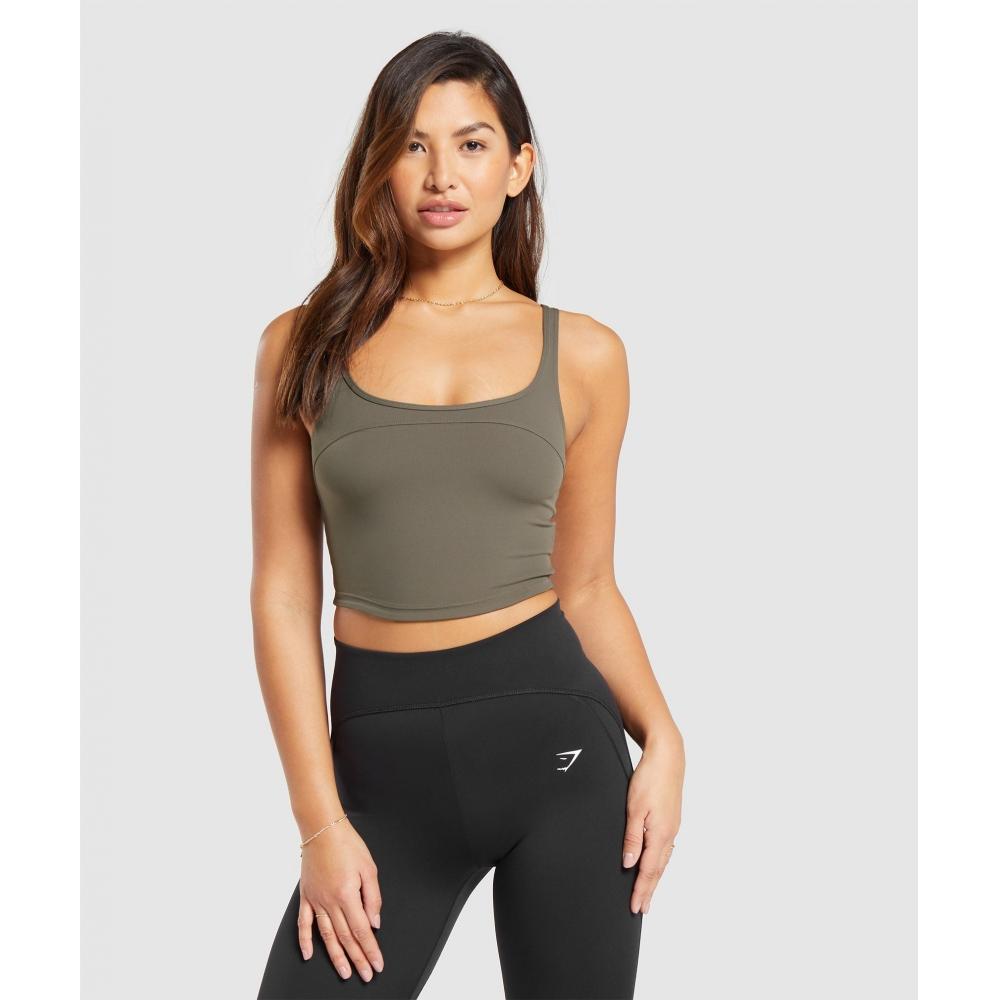 

GYMSHARK Укороченная майка с вырезом на спине, камуфляжно-коричневый B7A1L NBY9 M