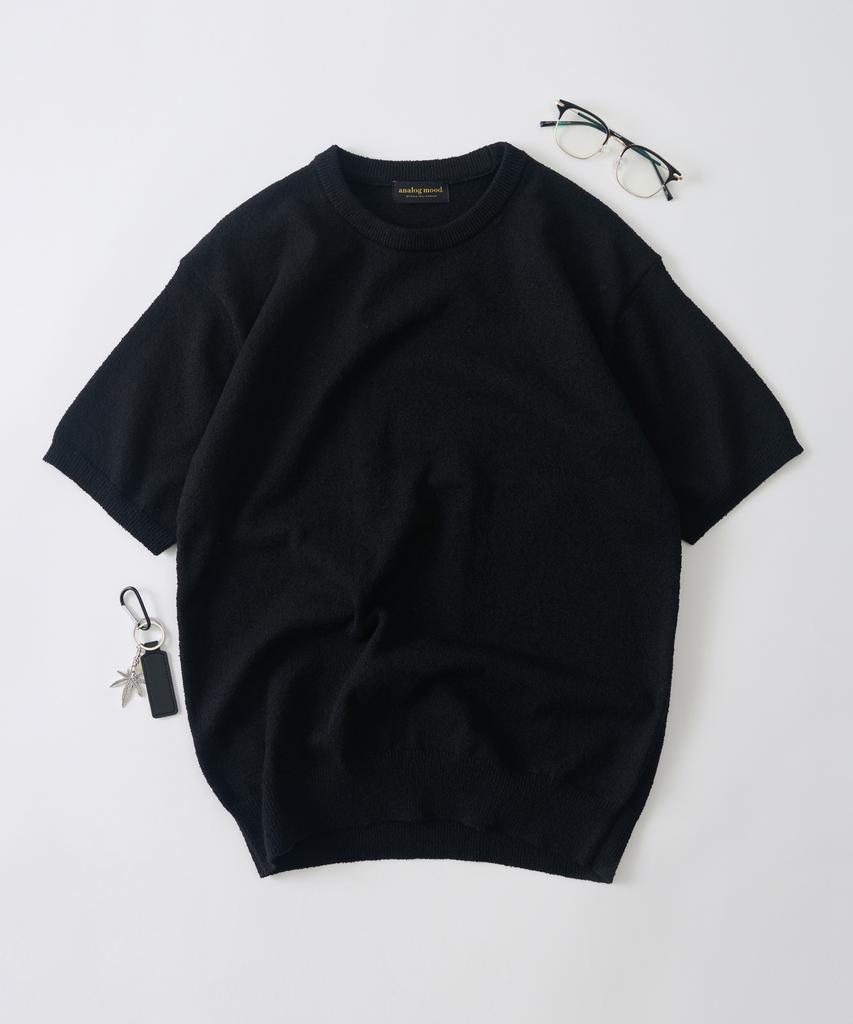 ANALOG MOOD Airy Cooling Round Short Sleeve Knit (Black)