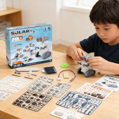 7-in-1 Wissenschaftsexperiment Solarroboter Spielzeug DIY Bauen Angetriebenes Lernwerkzeug Bildungsroboter Technologische Gadgets Set für Kinder