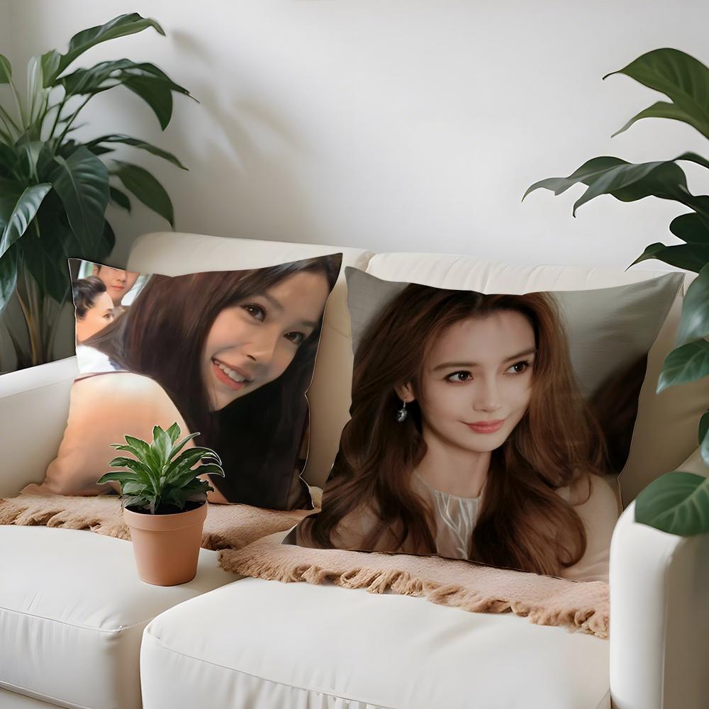 Famous Star Angelababy Pillow Case Living Room Sofa Decorative Cushion Cover Simple Household Light Luxury Printed Pillow