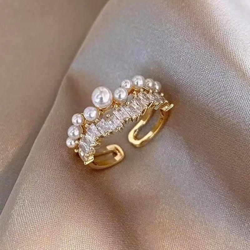 Korean Flower Design High-End Gold-Plated Ring