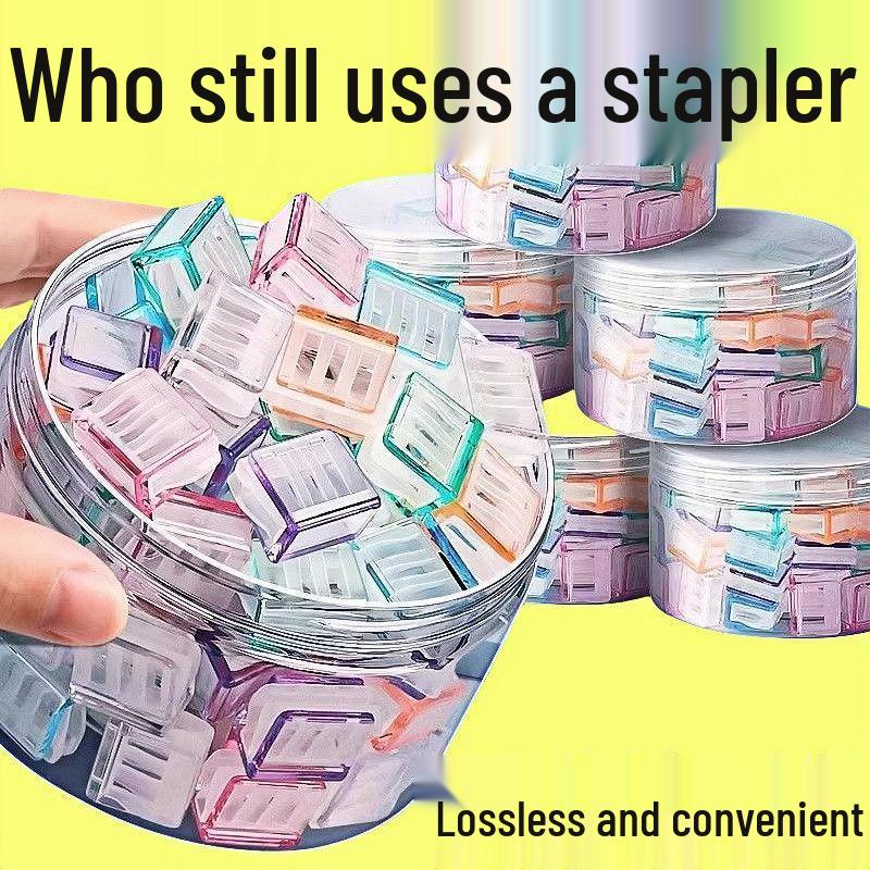 Candy Color Push-Pull Anti-Curl A4 Paper Binder Clips, 2025