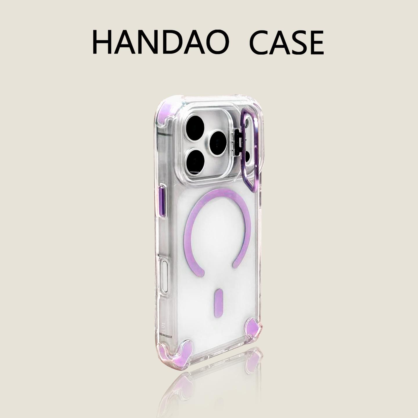 

Magnetic lens holder for iPhone17PROMAX transparent four-corner anti-drop mobile phone case Apple 16 lens film iPhone 17