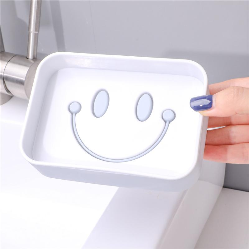 Cartoon Smiley Face Doppelablauf Seifendose Europäisch Groß Waschseifendose Badezimmer Seifenablage Seifenständer