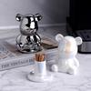 1 Piece of Ceramic Toothpick Holder, Cute Shaped Cotton Toothpick Holder with a Caring Teddy Bear, Fashionable Home Decoration,