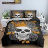 3D Skull Print Bedding Set Skeleton Down Duvet Cover Large Size Quilt 2/3 pcs Gemini Bedroom Decor