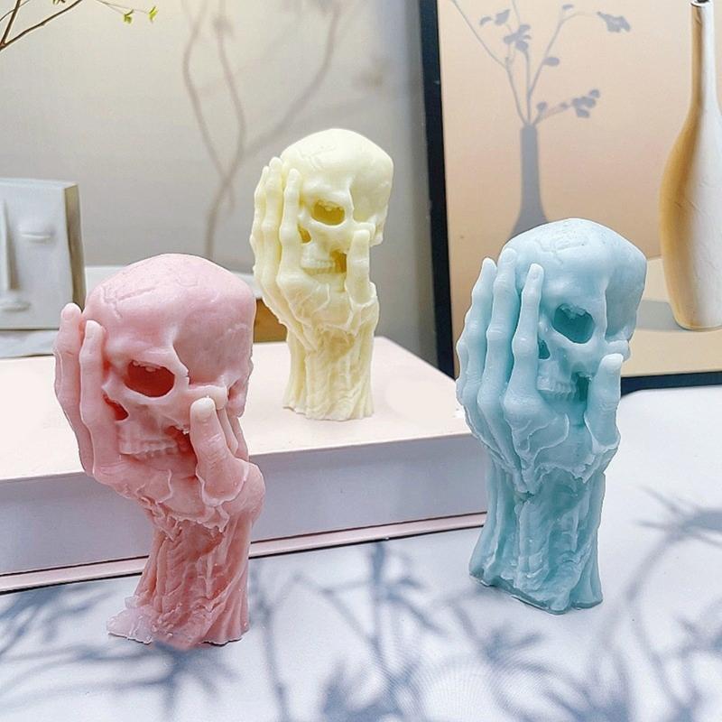 Skull Shaped Silicone Molds for Candle Soap Fondant Decoration, Chocolate Candy, Halloween Present, Epoxy Resin Molds