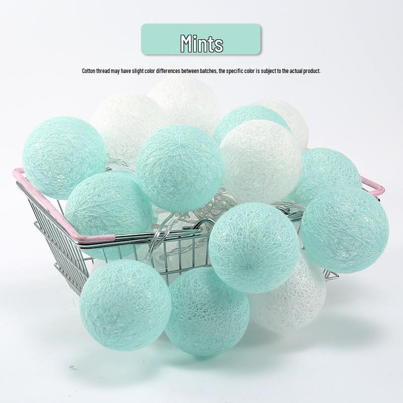 USB LED Cotton Ball String Lights - Christmas Holiday Starry Sky Decorative Flashing Lights