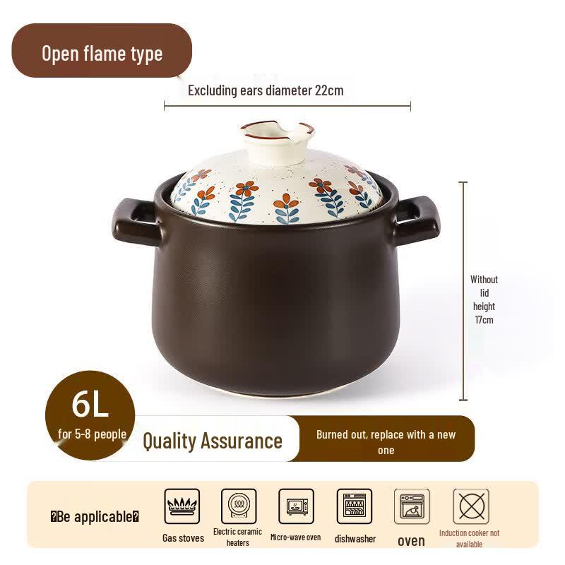 GOWKE Non-Cracking Ceramic Casserole Pot