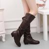 Mode Damenstiefel Stilvolle Damen Kniehohe Lange Stiefel Niedriger Absatz