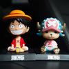 One Piece Luffy Zoro Chopper Car Doll Shaking Head Auto Interior Kawaii Tabletop Ornament Bobble Head Kids Toys Gift