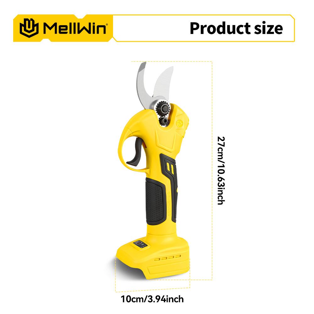 MELLWIN 30mm Brushless Electric Pruning Shears Cordless Fruit Tree Branches Cutter Garden Scissors For Makita 18V Battery Pin
