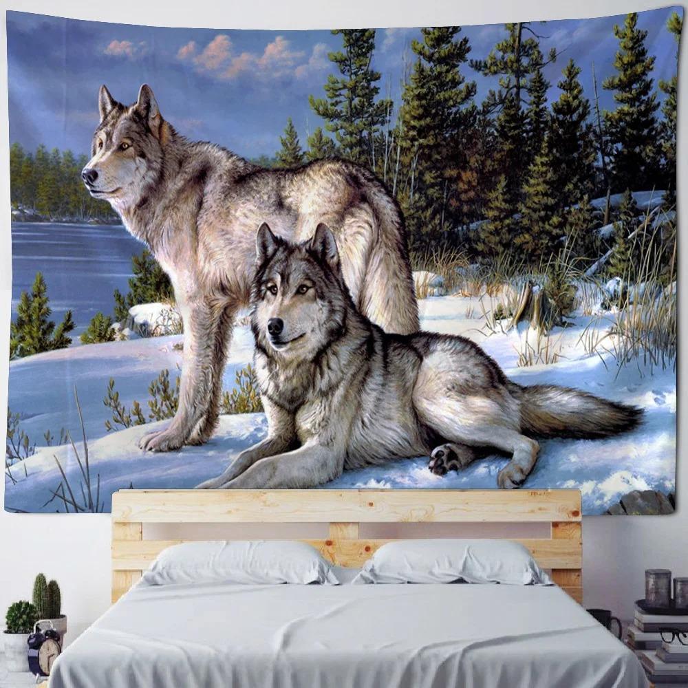 Jungle Wolves Tapestry Office Living Room Decor Home Wall Tapestry