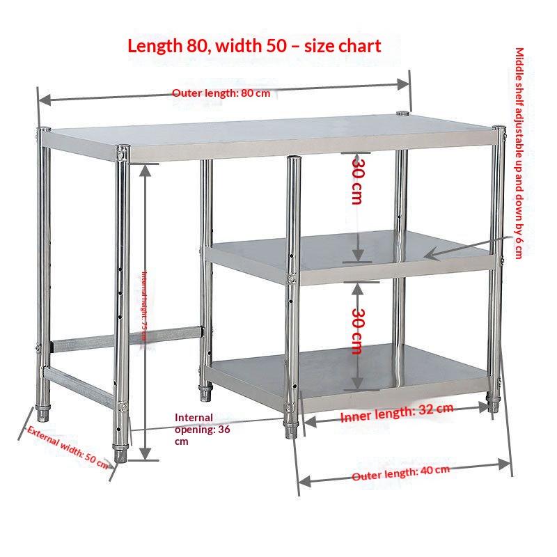 1Pcs Gas Cooktop Rack, Stainless Steel Kitchen Storage, Floor-to-ceiling Three-layer Functional Kitchenware, Thickened Storage