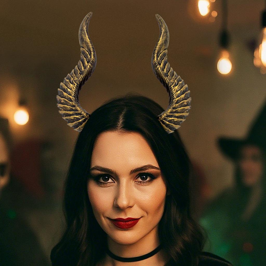Gothic Devil Horns Headbands Adjustable Party Hair Accessory For Women Men Costume Weddings Elegant Hairband