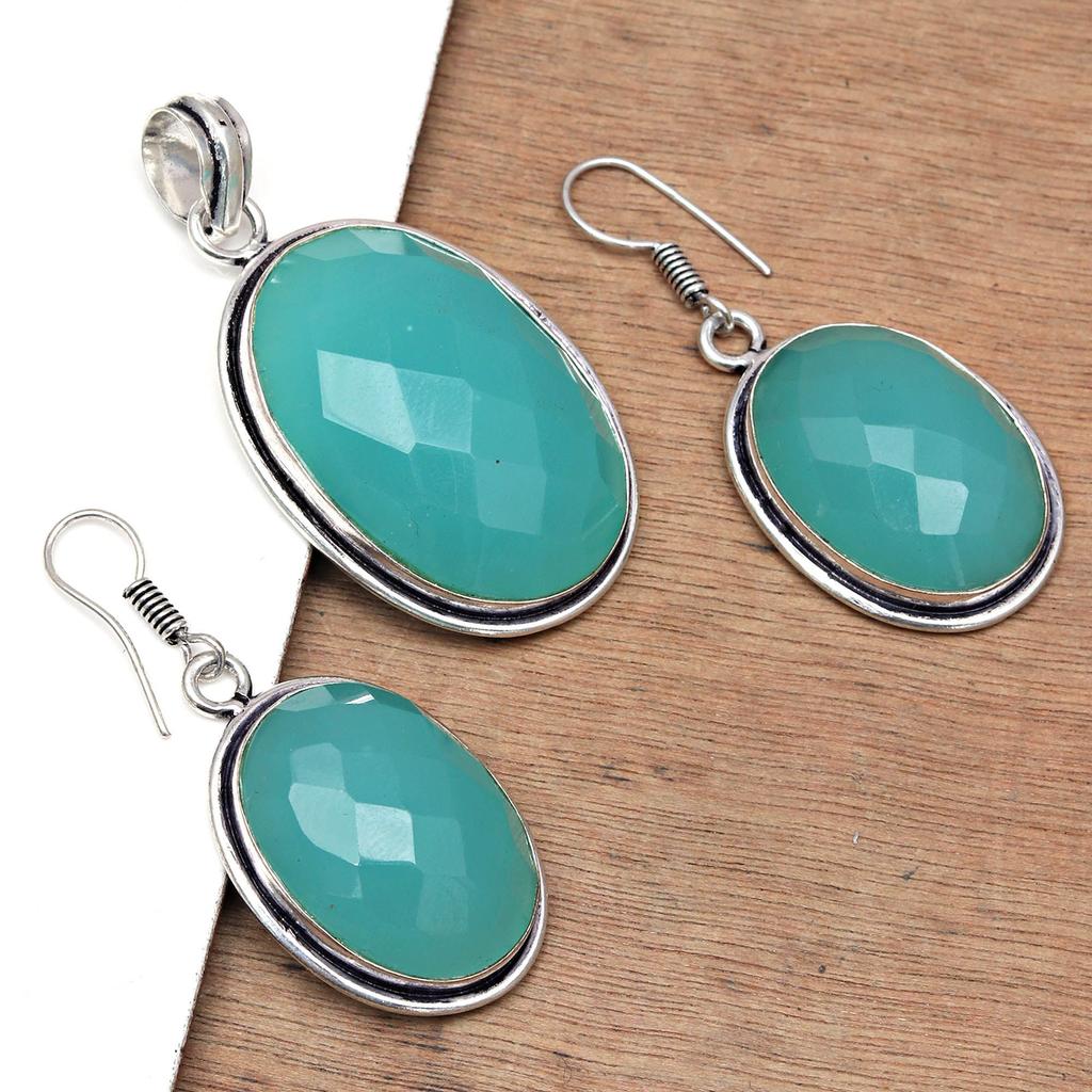 Necklace Chalcedony Natural  Beads Blue 20" Cts Round Sterling