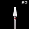 5pcs Milling Cutter For Manicure Set Ceramic Nail Drill Bit Mill Manicure Machine Pedicure Tools for Removing Gel File 3/32 Inch