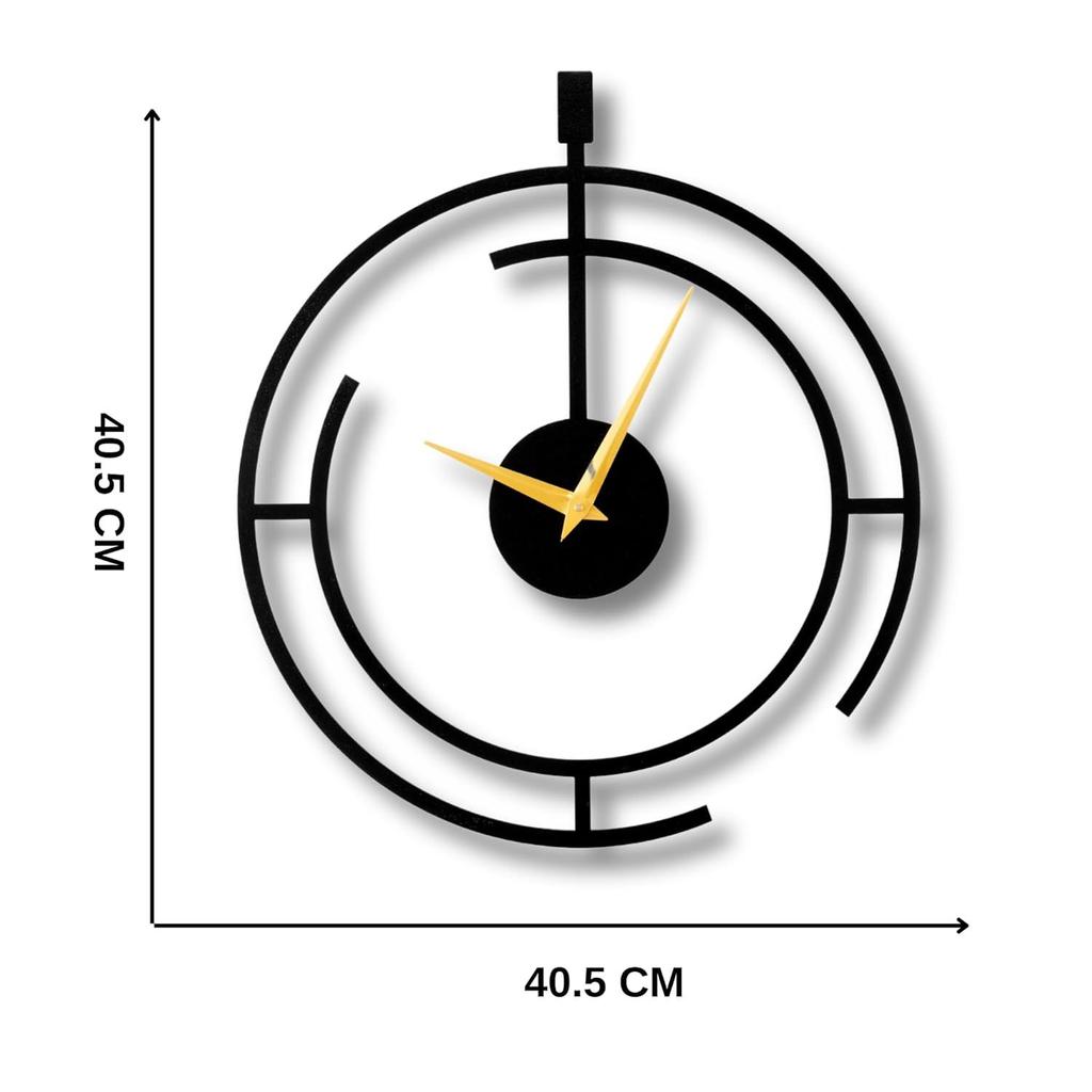 Analog Wall Clock for Home & Office | Big Size Stylish Latest Home Decor | (40 X 40 CM) | Black Color (Battery Included)