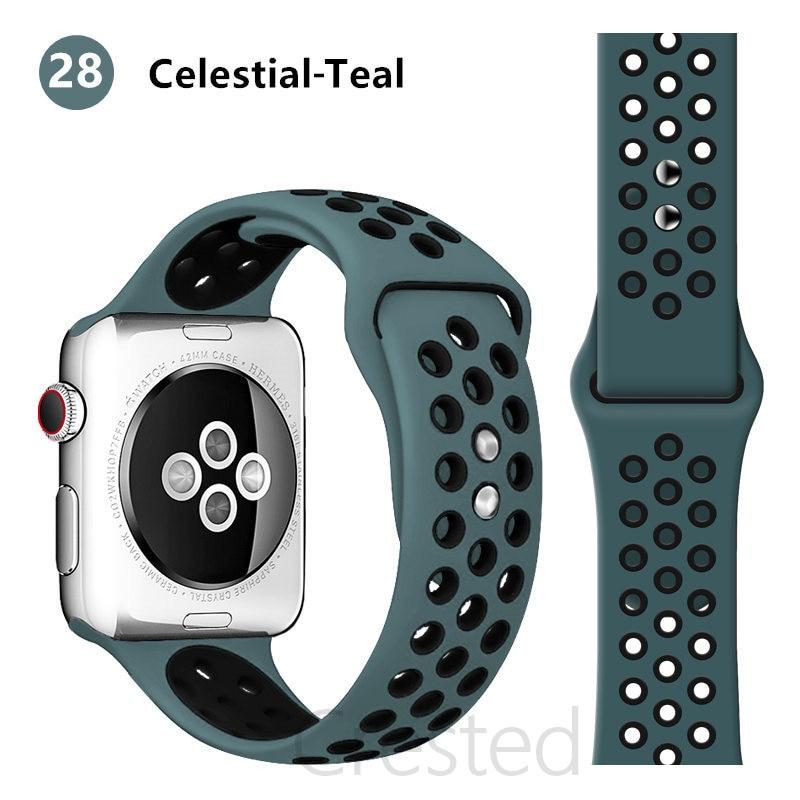 Buy Silicone Strap For apple Watch band 44mm 40mm 38mm 42mm 40 44 mm  Breathable Accessories watchband bracelet iWatch 3 4 5 6 se at affordable  prices — free shipping, real reviews with photos — Joom