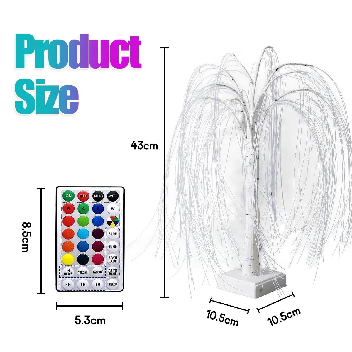 

1PC Colorful Lighted Willow Tree RGB LED Tree with Remote Willow Tree with Multicolored White String Lights for Indoor Outdoor