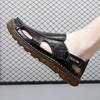 Herren Ledersandalen im Retro-Stil Bequeme Sommer Slipper mit weichem Lochmuster Handgefertigte Lässige Flats Stilvolle Strandurlaubssandalen