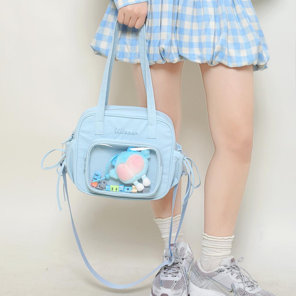 Crossbody Nylon Bag Women's New Large Capacity Bag Work Handheld Miscellaneous Bag Transparent Bag Tote Bag