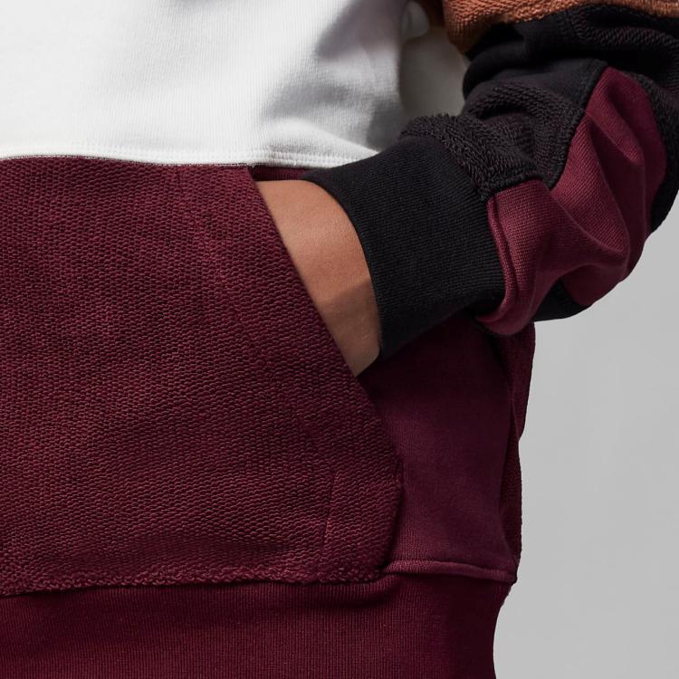 Jordan Flight Heritage Color Block Logo Print Hoodie Kids hoodies Cherry-Wood-Red FD9365-628