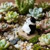 Hand-Carved Wood Ornaments Fishing Cat Sculpture Miniature Solid Wood Desktop Decor Eco-Friendly Painted Cat Figurine for Home Office Gift